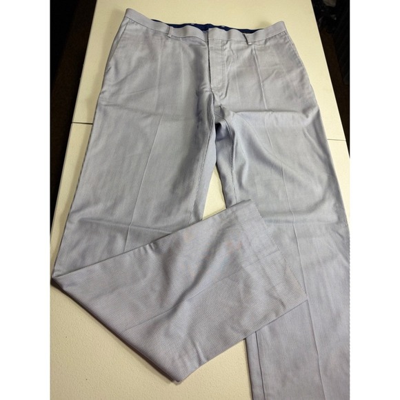 Banana republic Men's Light Blue Striped Dress Pants Business Casual Trousers - Picture 3 of 16